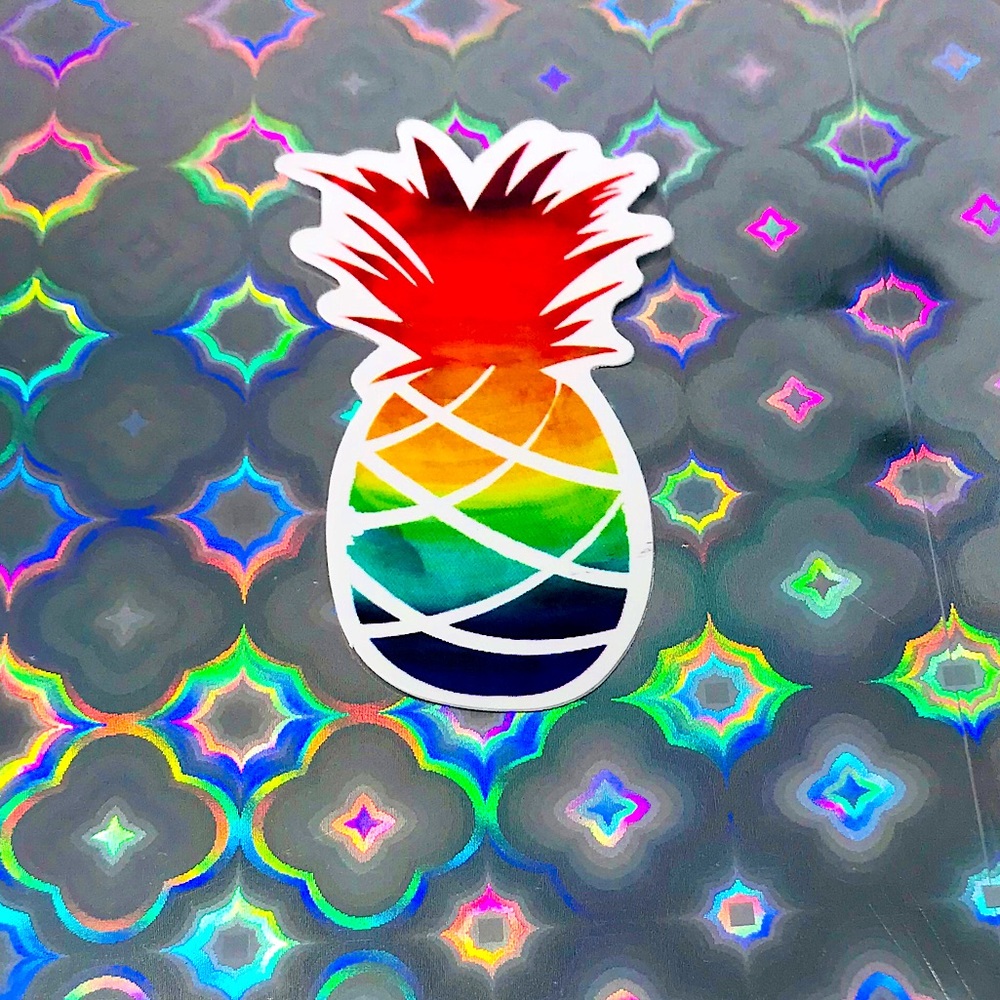Pineapple Rainbow Vibrant Pride Single Decor Design Accent Sticker